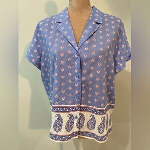 Banana Republic Blue Paisley Print Women's Top